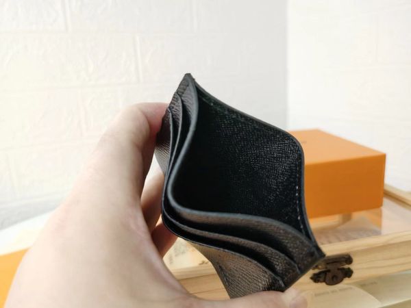 

Men women holders Lady Card package coin Canvas Leather soft leather mini wallet credit wallets Fashion designer purse Gift card With box, Brown flowers
