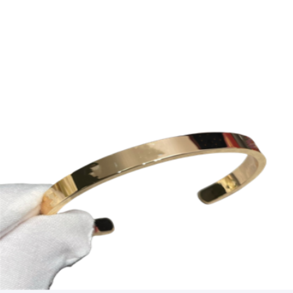 Luxury 18k Gold Charm Bangle for Ladies Featuring Silver Trims - Gift Set with Box