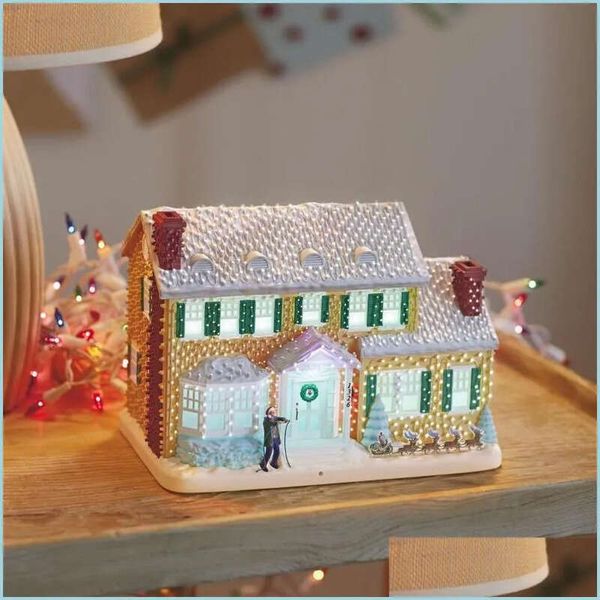 

Village Christmas Building Vacation Lighted Decorations Decoration For Home Light Glowing Small House Creative Otq O