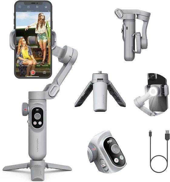 

Handheld Gimbal Stabilizer 3-Axis Smart X Pro Professional for Smartphone Wireless Charging OLED Display LED Light Focus Wheel