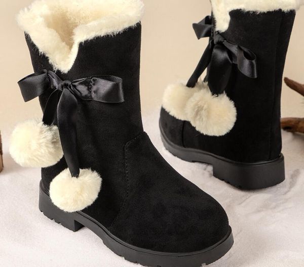 

Kids' Cozy Winter Snow - Girls' Plush-ed Princess Boots 2024, Red