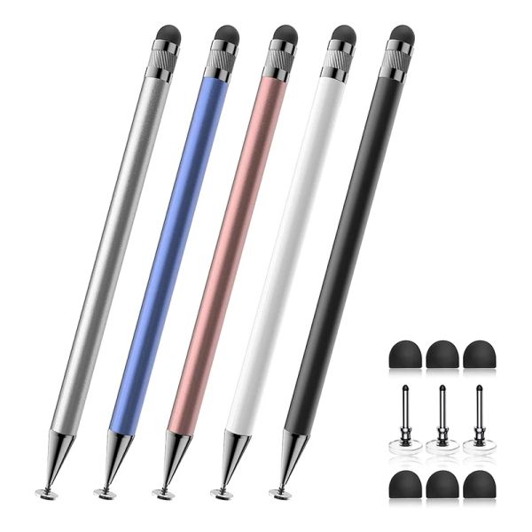 2 in 1 Universal Stylus Pen For iOS Android Touch Pen Drawing High Sensitivity Precision Capacitive Stylus Pencil For iPad Samsung Xiaomi Tablet Smart phone