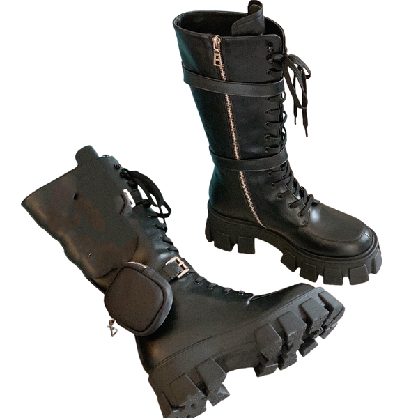 

Designer boots Black Low Heel boots Luxury boots Leather long boots knee Boots New Women Leather boots shoes, Color1