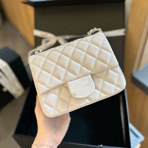 

Designer Cow leather caviar Chain bag Wallet Shoulder Bag Fashion Crossbody Bags card holder Clutch Luxurys Women Credit card slot Messenger Bag Fortune bag 17M, White
