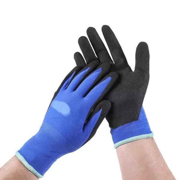 

new nylon nitrile frosted coating gloves, wear-resistant gloves, anti slip labor protection work