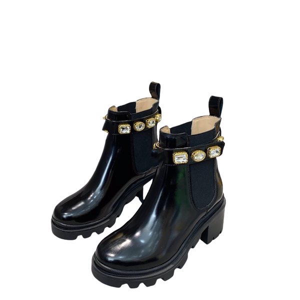 

Luxury short boots Lace-Up boots Winter boots designer boots New Women's Round HeadHigh Heel Boots Lace up Thick High boots, Color5
