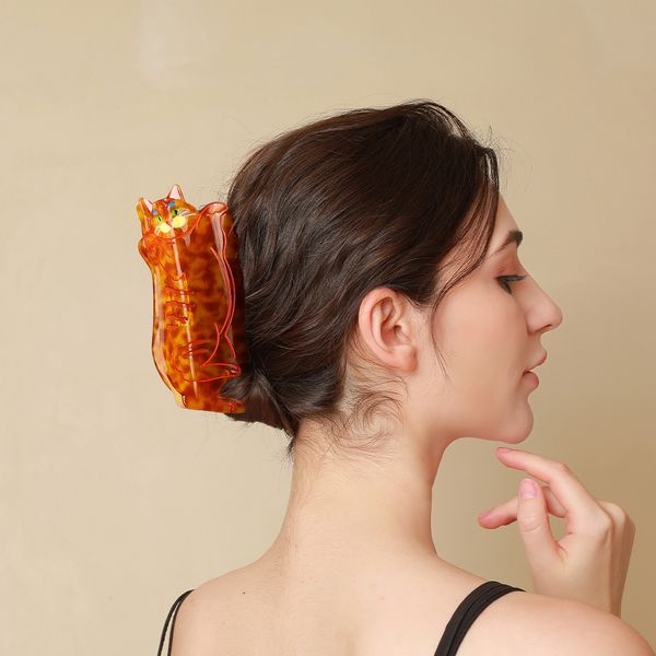 

New cute little animal civet cat back of the head acetate headdress hair accessories hair clips bangs cute ponytail clip