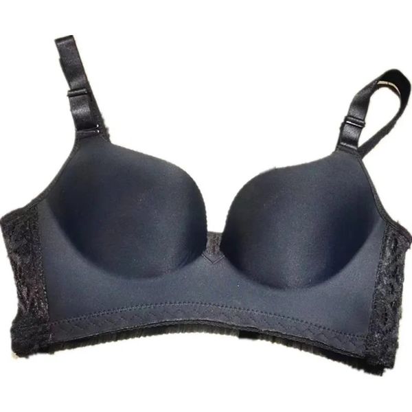 

Luxury Non-Steel Ring Support Bra from Biyou for All-Day Comfort, Black