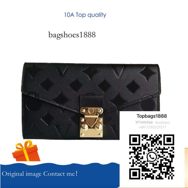 

Fashion Designer Wallets METIS Purses Womens Envelope Wallet High-Quality Emed Wer Letter Empreinte Credit Card Holder M, Orange