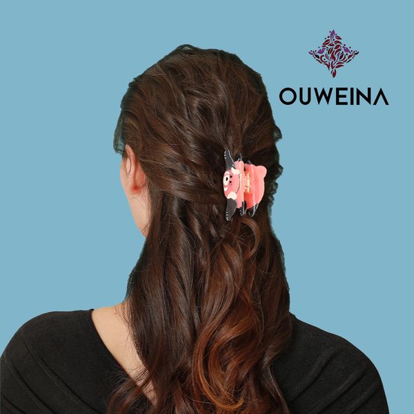 

Fun pink bear acetate hair clips girl heart bangs clip side clip student creative broken hair clip hair accessories wholesale