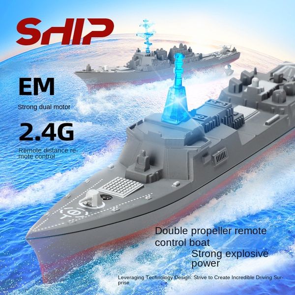 

Electric Mini Remote Control 2.4Ghz Destroyer Warship High Speed Boat Summer Water Game Toy, Silver