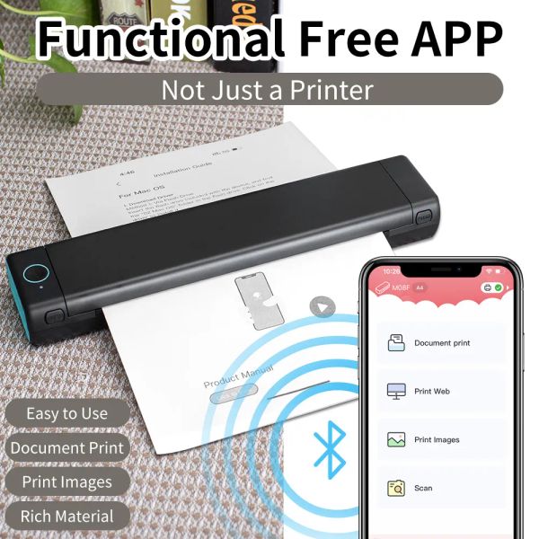 

wholesale Phomemo M084 Portable Printer,Supports 8.26 x11.69 A4 Thermal Paper,Wireless Mobile Travel Printers for Car & Office