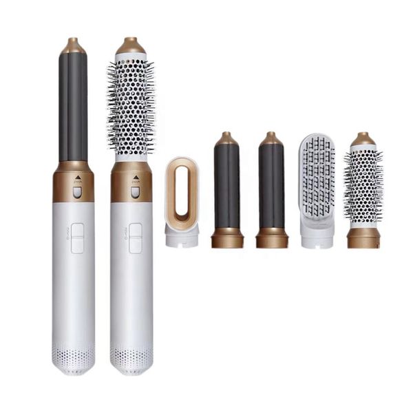 

5-in-1 Hair Brush: Fast Drying, Frizz-Free Blow Dryer & Auto-Wrap Curlers, Black