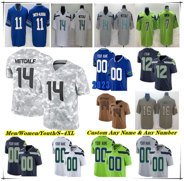 

American Football Jersey Geno Smith Zach Charbonnet Kenneth Walker III DK Metcalf Jaxon Smith-Njigba Tyler Lockett Rayshawn Jenkins Boye Mafe Tyrel Dodson Largent, Men green style