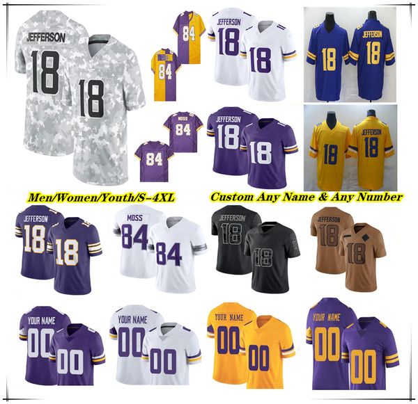 

American Football Jersey J.J. McCarthy Justin Jefferson Sam Darnold Aaron Jones Ty Chandler Jalen Nailor Blake Cashman Andrew Van Ginkel Camryn Bynum Randy Moss Smith, Men yellow style