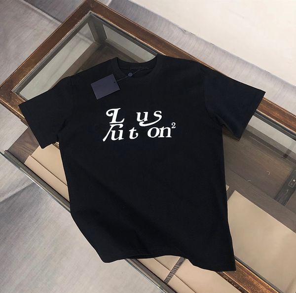 

Summer Fashion Men's And Women's Casual Clothing T-Shirt Black And White Round Neck Short Sleeve Luxury Letter Pattern Fashion T-Shirt, Aqua
