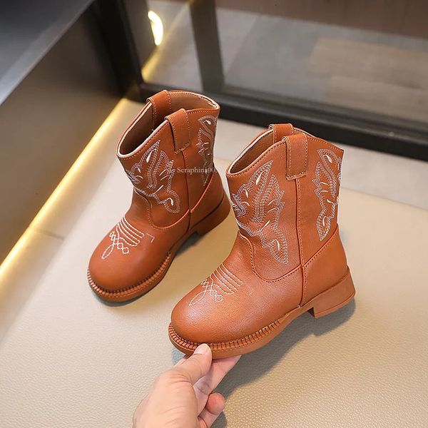 

Boots New Girls Short Slip-On Kids Fashion Britain Style Sewing Chic Retro Children Casual Drop Shipping 2023 Classic Cute 230926 E761, Black