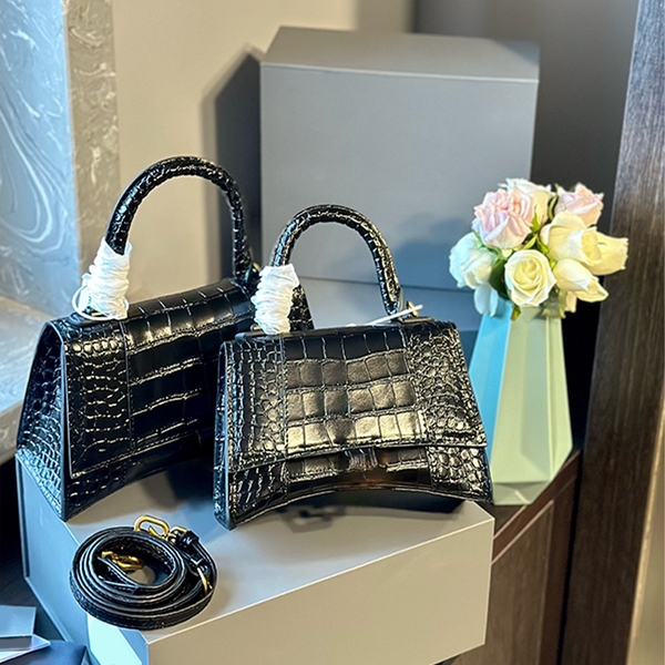 

10A High Quality Hourglass Bag Luxury Womens Designer Bag Handbags Crocodile Leather Crossbody Bags Crescent Bag Slung Handbag Shopping Bag Shoulder Tote Bags, R8