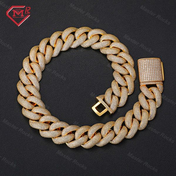 

22mm Iced Out Sterling Sier Hiphop Custom Moissanite Cuban Link Chain
