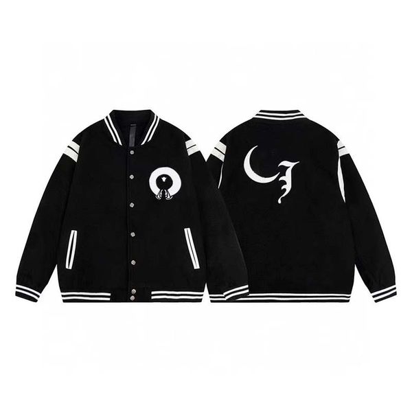 

Mens and Womens Jackets Baseball Varsity Jacket Chrome H Letter Stitching Embroidery Men Loose Causal Outwear Coats Outdoor Streetwear, A1