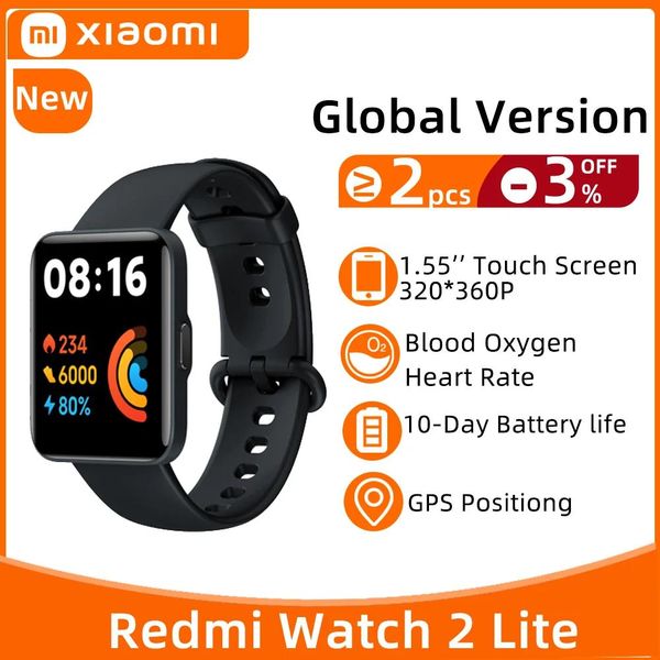 

Global Watches Version Xiaomi Redmi 2 Lite Smart Watch 1.55''screen Blood Oxygen Heart Rate Smartwatch Bluetooth 5.0 GPS 5ATM watch