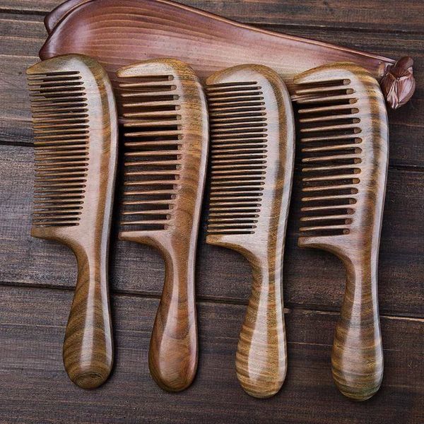 

Natural Handmade Sandalwood Anti-Static Hair Detangler Wooden Combs Fine Wide Tooth Wood Comb for Men Women Kids 240102
