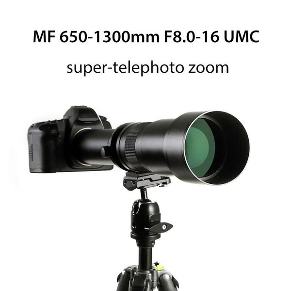 650-1300mm Telephoto Zoom Lens F/8.3 for Canon EOS T8 T8i T7i T7s T7 T6s T6i T6 T5 SL3 SL2 4000D 650D 800D 550D 80D 90D 60D 5D Nikon Sony Pentax FUJI Olympus DSLR Camera
