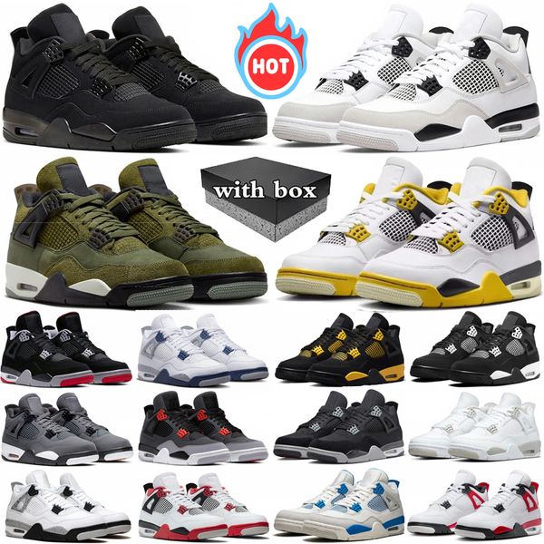 

jumpman 4 4s basketball shoes men Olive Brown Military Black Cat Pure Money Bred University Blue Red Thunder Sail White Oreo Infrared women mens sneakers 36-47