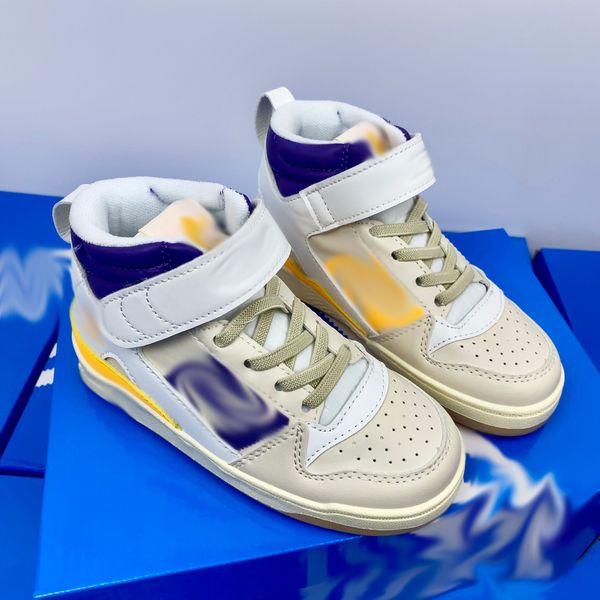 

2024 Kids Sports Shoes for Boys Casual Sneakers Spring Autumn New High Top Non Slip Girls Board Shoes Children Soft Soled Baby Shoes, White