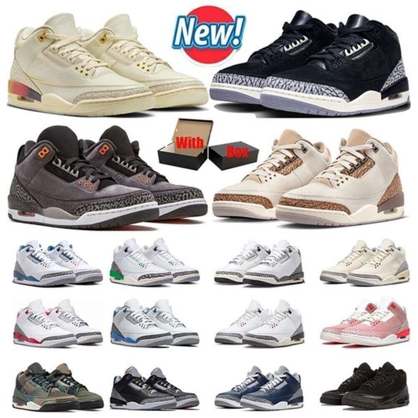 

Jumpman 3 Basketball Shoes 3s Palomino White Reimagined Off Noir Black Fire Red Neapolitan Lucky Green Mens Trainers Women Sports, 23