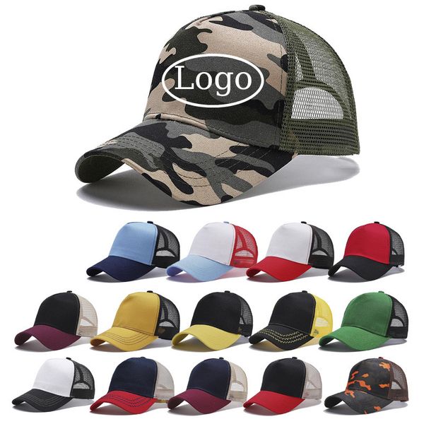 

Custom Trucker Hat Curved Snapbacks Adjustable Baseball Caps Military Training Camouflage Hats Adult Men Women Simple Style Summer Sun Har, 7#