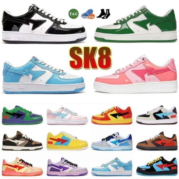 

Top Fashion Designer Sk8 Sta Shoes Men Women Black White Pink Abc Green Orange Camouflage Trainer Sports Platform Sneakers Ghjcasual, Color 23