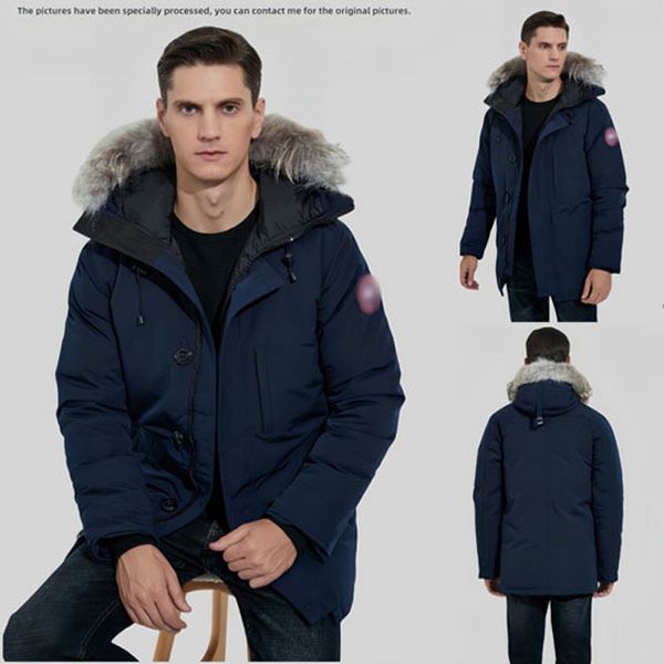 

1.1 Top Canadian Men' Down Coat Slim Hooded Warm Goose Down Jacket Designer Down Coat Winter Men' Parker Coat Outdoor Waterproof Classic Style, Pink