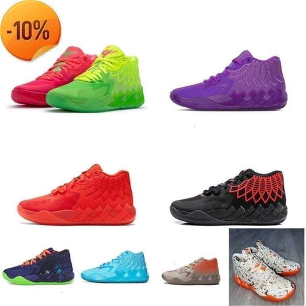

2023 Top Womens Lamelo Ball Mb 01 Basketball Shoes Rick Morty Red Green Galaxy Purple Black Red Blue Queen Buzz Kids Melo Sneakers Tennis Wi, Grey orange