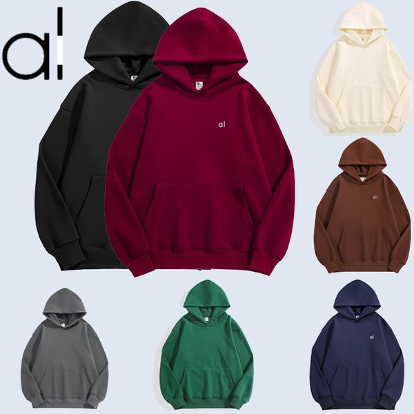 

Al Spo Hoodie Thickened Warm Yoga Jacket Fleece Pullover for Men Women Trendy Street Dance Sweater 4XL Plus Size Windbreaker Jacket Designer Jogging, Black