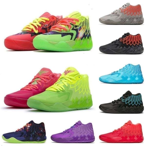 

High Quality Lamelo Mens Ball Mb 01 Basketball Shoes Melo Red Green Purple Black Blue Bred Grey Queen City Buzz Galaxy What the Sneakers Tennis with Box, Sky blue