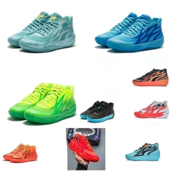 

with Shoe Box Mens Lamelo Ball Mb. 02 Basketball Shoes Roty Slime Jade Phenom Rick Green and Blue Morty Red Black Gold Elektro Aqua Sneakers Tennis, 3#jade