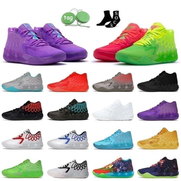 

High Quality Ball Lamelo Shoes Mb01 Lo Mens Basketball Shoe 1of1 Queen City Rick and Morty Rock Ridge Red Blast Buzz City Galaxy Unc Iridescent Dreams Trainers Sports s, B17 black red blast 40-46