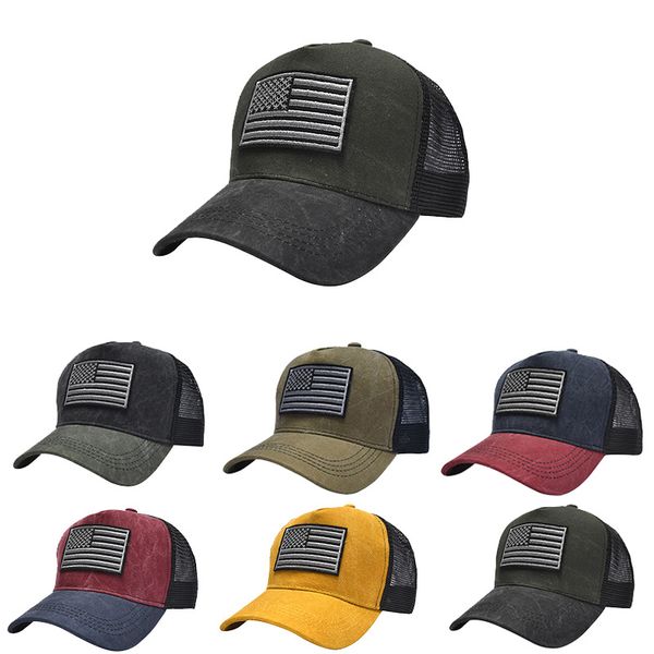 

Designer Trucker Hats Baseball Cap US Flag Adjustable Plastic Snapback Mesh Hats Adults Womens Menssummer Curved Hip Hop Sun Visor Cappello, Black