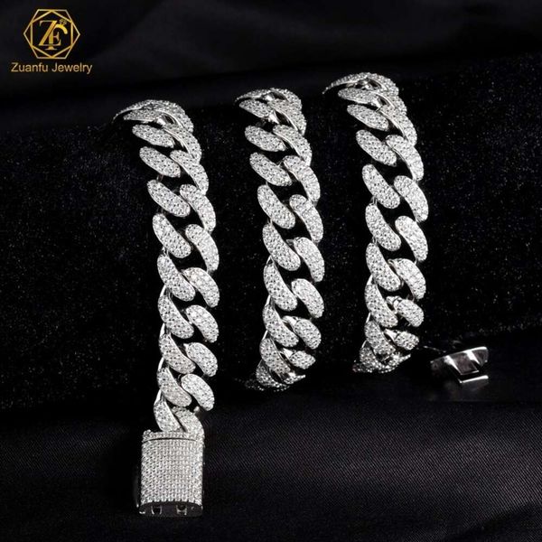 

2023 Fashion White 12Mm Jewelry Hip Hop Necklace Link Rose Gold Wholesale Cuban Link Chain For Men Women