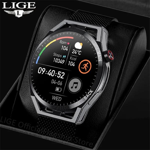 

Music LIGE Call Smart Watch Support NFC Smartwatch Men Bluetooth Answer Wristwatch for Xiaomi New Blood Pressure Digital Watches watch es