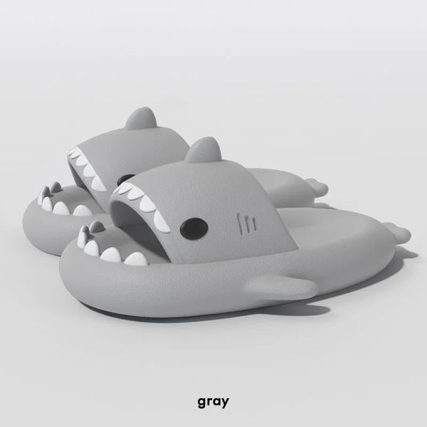 

Designer Shark Slides One Sandal Slipper for GAI Sandals Pantoufle Mules Mens Women Slippers Trainers Flip Flops Sandles, Grey