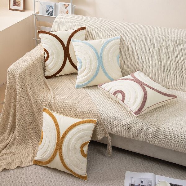 

geometric Abstract Bedroom Plush Pillow Cover Cross border Pillow Cover Sofa Tassel