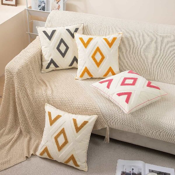 

cotton plush cushion cover, housewarming gift soft large cover with zipper