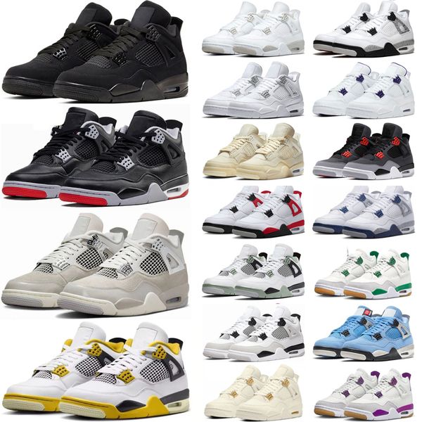 

4 basketball shoes for men women jumpman 4s Military Black Cat green Sail Red Cement Yellow Thunder White Oreo Cool Grey Blue University Seafoam mens sports sneakers, Intersport #28