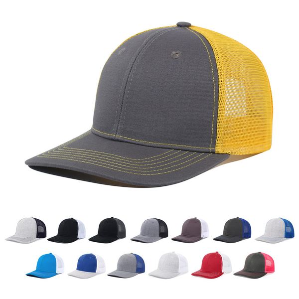 

Desiger Trucker Hats Men Women Baseball Caps Hip Hop Adjustable Patchwork Snapback Adult Size Summer Sun Hats Visor, Blue
