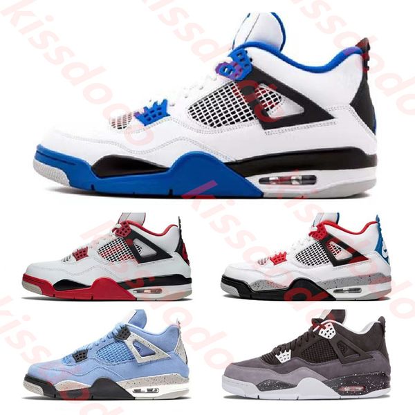 

Jumpman 4 basketball shoes 4s Retro Military Black Cat Canvas Fire Red Thunder White Oreo Dark Mocha Hyper Royal womens mens trainers sports sneakers Size 36-47, 41 eur 36-47