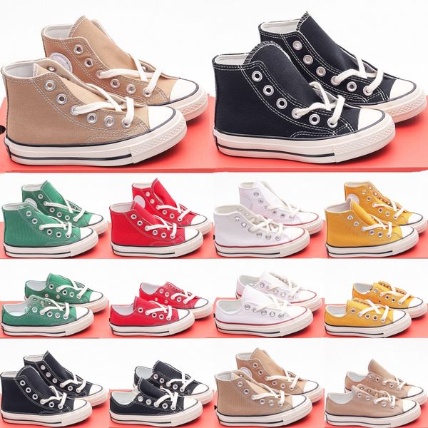 

Kids Canvas Shoes 70s Sneakers Stars Designer All High Low Casual Boys Girls 1970 Children Canvas Toddler Sport Sneaker Red Green Yellow Black White Size Eur, Brown