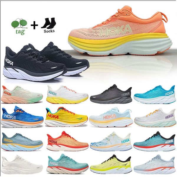Hoka One Running Shoes Carbon X3 Women Men Bondi 8 Clifton 9 Athletic Shoes Runner Triple Black White Absorbing Road Fashion Hokas Mens Womens Sneakers
