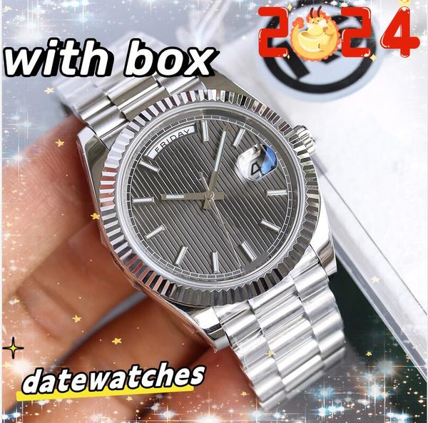 

Men's mechanical watch 36/40mm 904L all stainless steel diamond ring waterproof luminous 2813 mechanical movement Montre de Luxe luxury item, 11